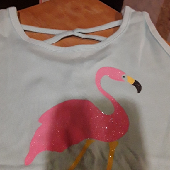 NWT -- FLAMINGO   CROSS BACK TANK. GIRLS SIZE  7/8 - Picture 2 of 5
